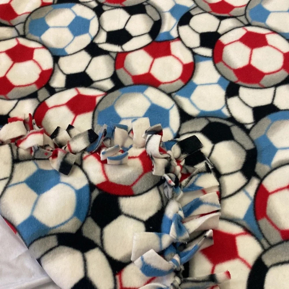 Soccer fleece pet blanket handmade